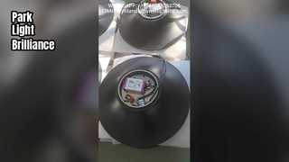 Luz pendente LED para jardim em alumínio fundido com garantia de 5 anos usada em parques.