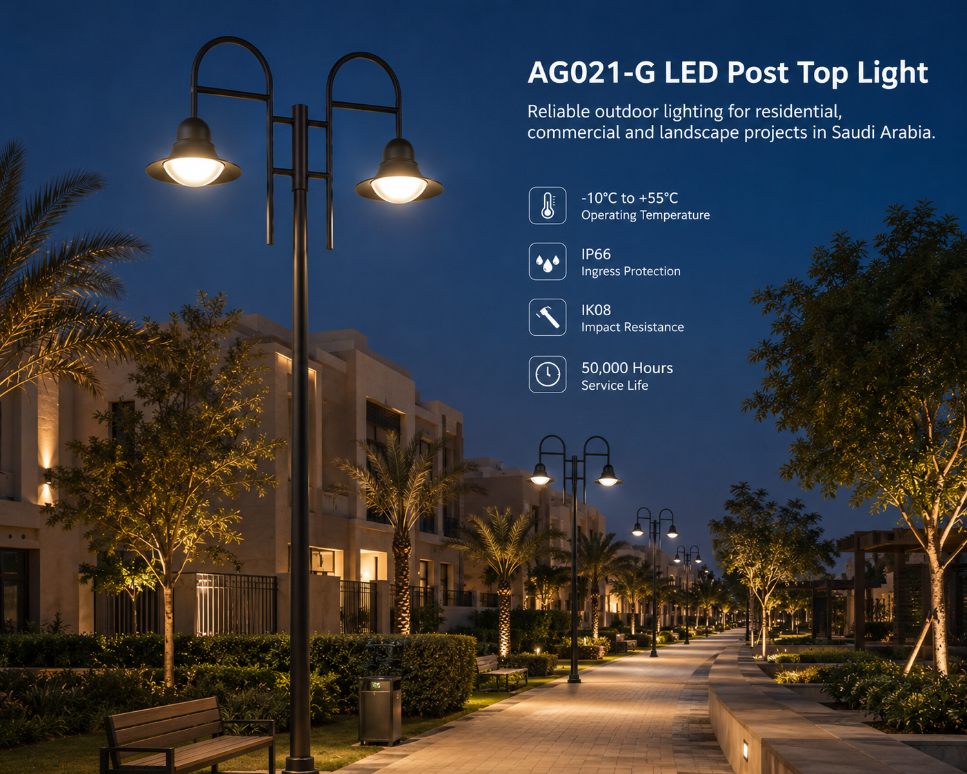 Últimos blogs da empresa sobre Por que os projetos de iluminação externa na Arábia Saudita priorizam a confiabilidade de longo prazo, de comunidades residenciais a parques comerciais?